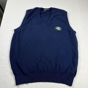 Glenmuir 1891 Mens Lambswool Sweater Vest Blue Vintage Knit 1996 LARGE SCOTLAND